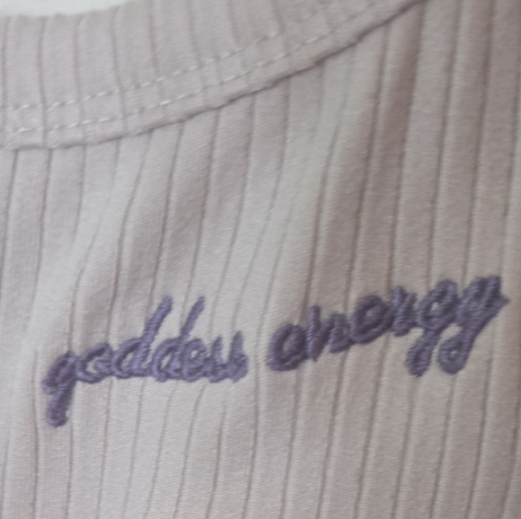 Forever 21 Ribbed Bodysuit Beige Tan Neutral Streetwear Embroidered New Size L - Picture 2 of 5